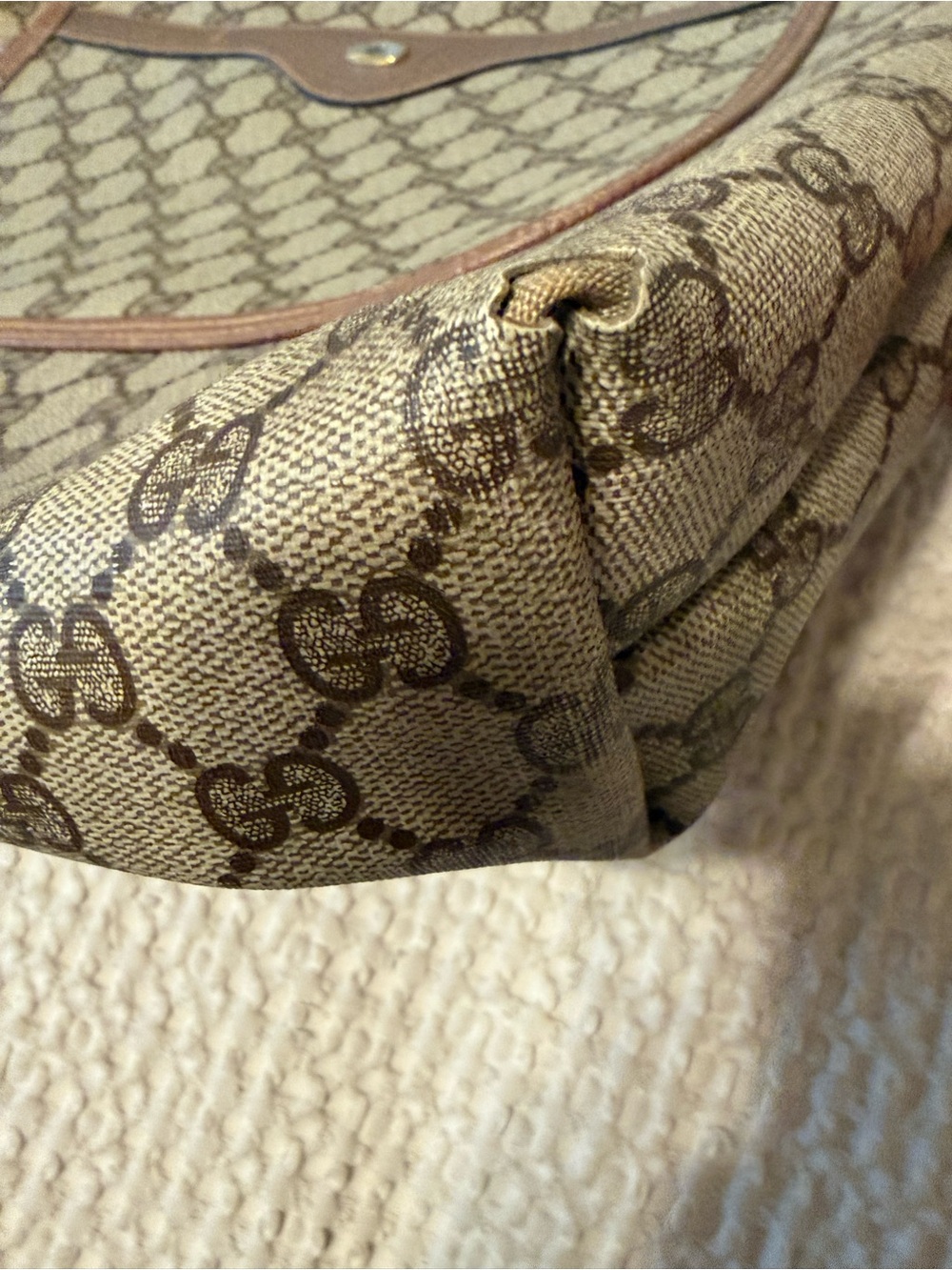 Gucci Brown Beige GG Canvas Tote with Red-Green Web Straps - Picture 13 of 16